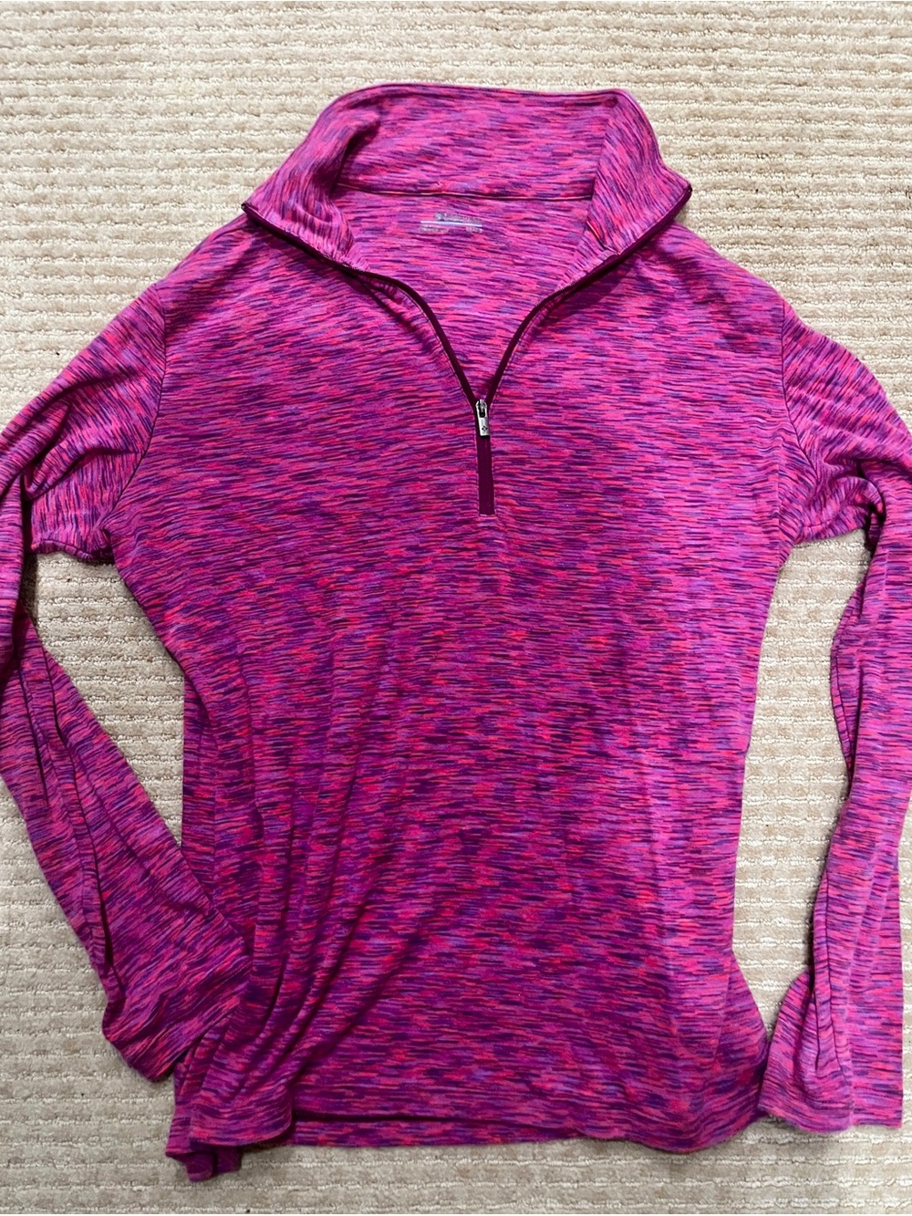 Columbia Women's Pink Space-Dye Quarter Zip Pullover